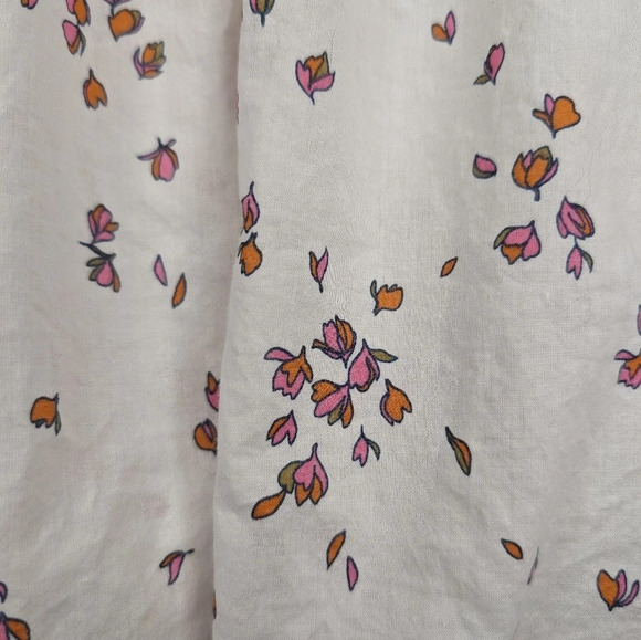 Ana Flowy  White 100% Cotton Pilgrim Top Floral Red Detail Sleeve Medium - Picture 3 of 10